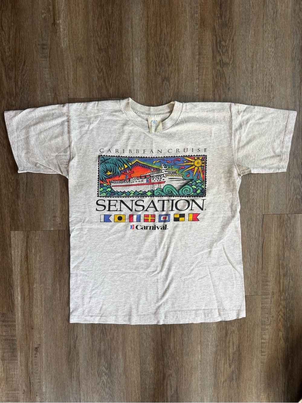 Vintage 90s Carnival "Sensation" Caribbean Cruise T-Shirt - size Medium
